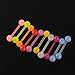 SoooKu 10 Pcs Glow Ball Tongue Bars Rings Body Piercing Belly Button Ring Stud