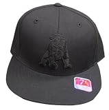 New England Patriots Black on Black Mitchell & Ness Throwback Fitted Cap / Hat