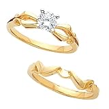 14K Yellow Gold Diamond Solitaire Wedding Set 0.50 Ct. 41cYRzN2KpL. SL160 14K Yellow Gold Diamond Solitaire Wedding Set 0.50 Ct.
