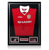 Teddy Sheringham & Ole Gunnar Solskjaer Autographed Jersey Framed