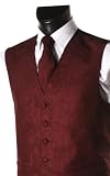 Men's Wine Suede Effect Front Panel Waistcoat