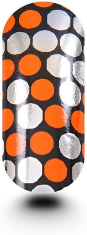 Kooky Nail Wraps - Random Spots Orange & Silver