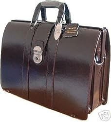 Burgundy Mancini Lawyer/doctor Leather Briefcase Laptop
