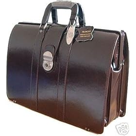 Buy Burgundy Mancini Lawyer doctor Leather Briefcase Laptop by Mancini-Canada
