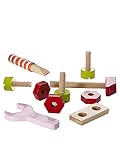 Spielzeug aus Holz Set aus Eulen Hammerspiel Hammerbank und Werkzeugkiste Holzspielzeug für Mädchen - 