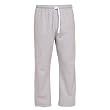 Gray with Pockets Unisex Lightweight Fleece warmup tie cord cotton pants for lounging, sleep, sports. Unisex relaxed fit,