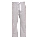 Gray with Pockets Unisex Lightweight Fleece warmup tie cord cotton pants for lounging, sleep, sports. Unisex relaxed fit,