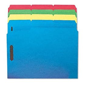 Smead 12040 - Folders, Two Fasteners, 1/3 Cut Assorted Top Tab, Letter, Blue, 50/Box-SMD12040
