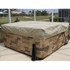 Square Soft Cap Spa Cover : 86 x 86 x 14 Khaki