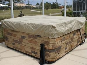 Square Soft Cap Spa Cover : 86 x 86 x 14 Khaki