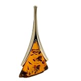 Christmas Amber New Arrival 14k Gold and Baltic Honey Amber Triangular Pendant