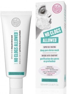 Soap &amp; Glory - No Clogs Allowed Super Self Heating Deep Pore Detox Mask 100ml (3.3 Oz) , Product of UK by SoapAndGlory