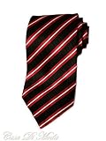 NEW ITALIAN HandMade Necktie Black Red & White Silk Tie