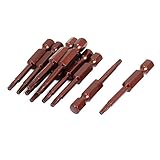 uxcell トルクスセキュリティドライバービット S2スチール チョコレート色 10個入り