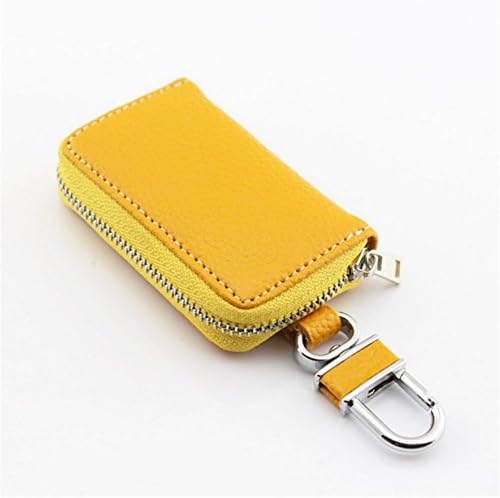 Bagoddess Premium Leather Be In Common Use Car Key Bag Black Zipper Wallet Bag(C7)