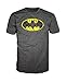 Batman Brushed Logo Soft Mens Heather Grey T-Shirt (M)