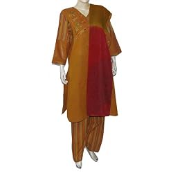 Salwar Kurti Cotton Embroidered Dress Size X-L (slk353b)