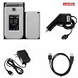 Samsung Alias 2 U750 Combo Trans. Clear Silicon Skin Case Faceplate Cover + USB Data Charge Sync Cable + Rapid Car Charger + Home Wall Charger for Samsung Alias 2 U750 + Free LiveMyLife Wristband