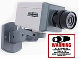 Fake Dummy Simulative Indoor Security Surveillance CCTV Camera Scan Motion Detector & Free Commercial Video Warning Deterrence Decal! Kit DK1