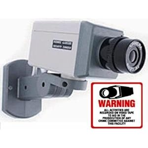 Fake Dummy Simulative Indoor Security Surveillance CCTV Camera Scan Motion Detector & Free Commercial Video Warning Deterrence Decal! Kit DK1
