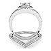 Metal Factory Sterling Silver 925 Cubic Zirconia CZ Heart Engagement Wedding Band Ring 2Pc Set