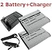 WOWparts Replacement Olympus Li-50B 2 x Battery+Charger for Olympus Stylus Tough 8000, 6000, 1030 SW, 9000, 1010, 1020 Digital Camera