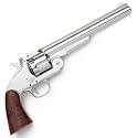 M1869 Schofield Revolver with Nickel Finish Frame - Replica of Classic Old West Pistol Used by U.S. Cavalry, Wells Fargo Agents, and Frank James - Nice Prop Gun