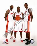 Dwyane Wade, LeBron James, & Chris Bosh 2010 Posed - Miami Heat 8x10 Photo
