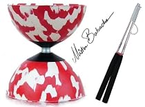 Mr Babache Medium Harlequin Diabolo Gift Set - Red/White