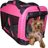 Pink Pet Soft Crate/Carrier for Travel, Indoor and Outdoor *Small*