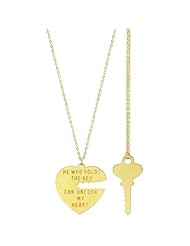 100% Nickel Free Key to My Heart Set of 2 Pendant Necklaces, Quality Made in USA