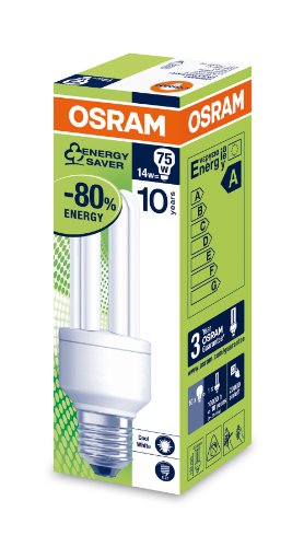 Osram 319159 Duluxstar 14 W/840, entspricht 60 Watt, Sockel E27 Energiesparlampen in R&ouml;hre Preisvergleich