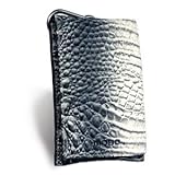 Silver Snakeskin Cell Phone Pouch with Carabiner and Extra Credit Card Slot ....