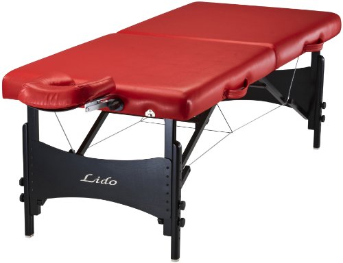 Master Lido Couples Massage Table, Lipstick Red / Black