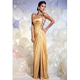 Terani Couture Junior Girls Size 2-16 Gold Satin Elegant Formal Gown