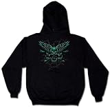 Live And Let Live Skull Sweatshirt, Evil Skull Chains Biker Liquid Blue Design Hoodie (Many Colors)