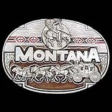 Pewter Belt Buckle - Montana Stagecoach - Pewter Belt Buckle