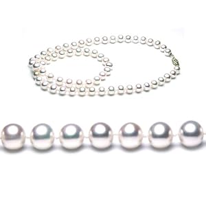Single Strand 18 Inch 6.5-7mm White Freshwater Cultured Pearl Necklace by