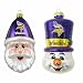 Minnesota Vikings Santa Cap and Top Hat Snowman Ornaments