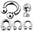 6G Internally Threaded Surgical Steel Horseshoe Ball - 5/8 - Sold as a Pair