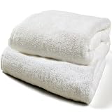 Royal Resort Collection - Luxury Set of 2 Bath Sheets, Ultra Upscale Terry Cloth, 100% Eco-Friendly Turkish Cotton; Color: Pure White