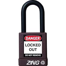 Zing RecycLock Lockout/Tagout Padlock, Keyed Alike, 1-3/4" Body Length, 1-1/2" Shackle Clearance