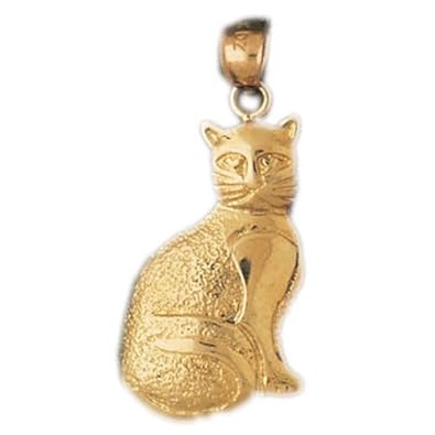 Cheap Girls Jewelry Dazzlers Solid 14k Gold Cat Charm Pendant Available in three colors from jewelsberry (weights: 3.7 grams only) For Sale
