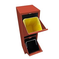 Abfallbeh�lter 2x12 ltr M�lleimer Abfalleimer Abfalltrennung M�lltrennung Metall Farbe Rot