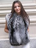 NEW SILVER FOX FUR VEST szM #6652