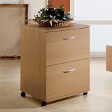Nexera Mobile 2 Drawer Mobile Wood Filing Cabinet in Black