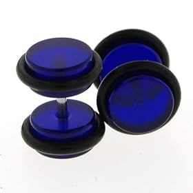 Fake Acrylic Plugs - Violet 16g Wire; 8mm - Sold as a Pair