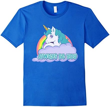 Men's Always Be You Unicorn T-Shirt Large Royal Blue