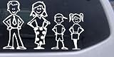 Stick Family Decal Number 1 Stick Family Car Window Wall Laptop Decal Sticker -- White 6in X 9.8in