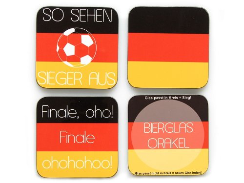 4 Stück GLASUNTERSETZER Untersetzer DEUTSCHLAND Fußball EM WM Fanartikel